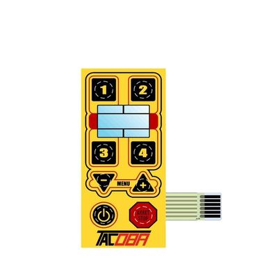 Un bon prix. Interrupteur à membrane avec dôme métallique finition mate, adhésif 3M468 au dos et LED pour interfaces d'appareils médicaux en ligne