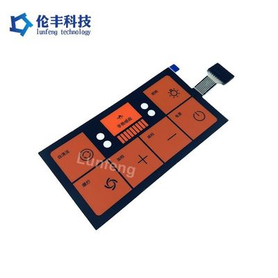 Un bon prix. Interrupteur à membrane plat avec une durée de vie de 1 million de cycles et un matériau PET/PC/PVC pour applications industrielles en ligne