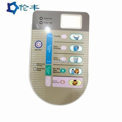 Un bon prix. Commutateur de bouton poussoir graphique de membrane de fenêtre d'affichage à cristaux liquides de Front Panel Overlay LED en ligne